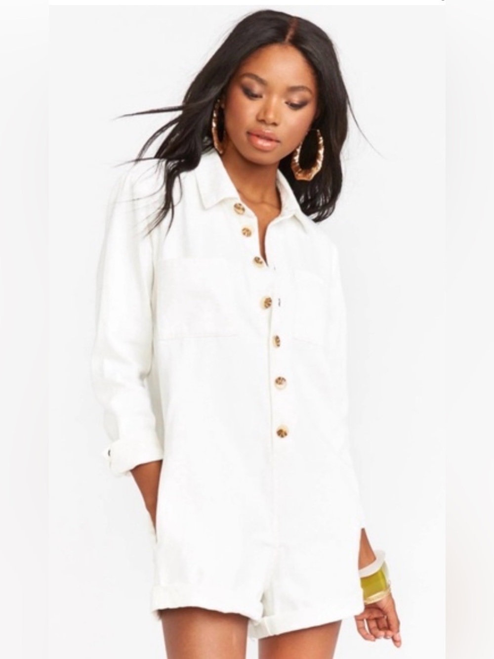Show Me YourMumu Teagan romper jumper in off white, Size S